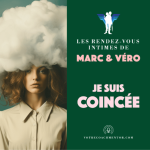 cover du podcast "marc et vero" montrant une femme avec un gros nuage sur la tete