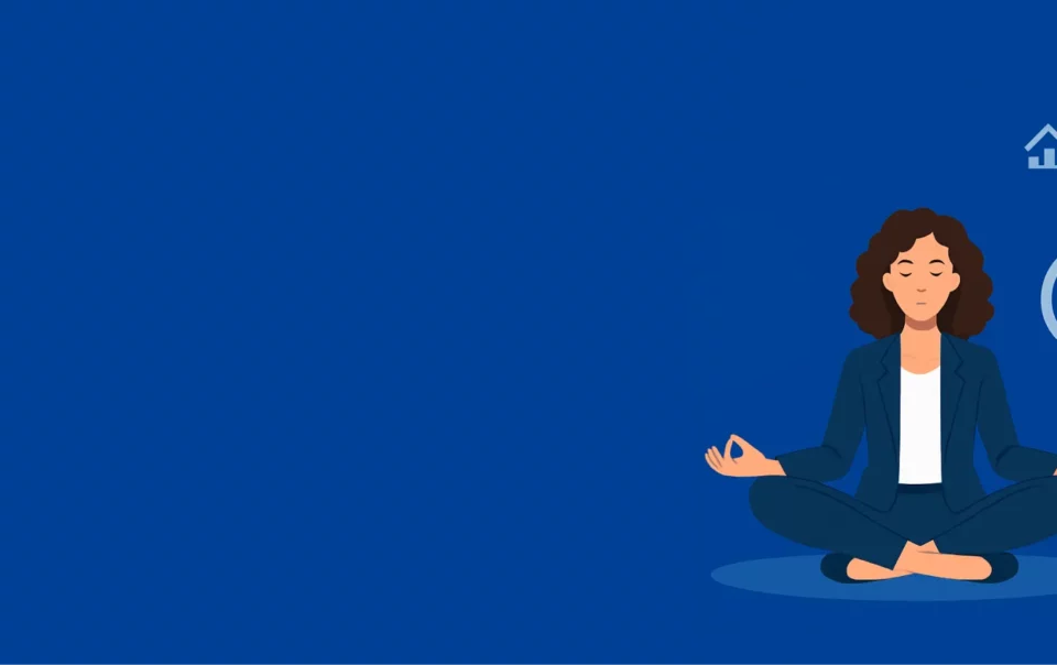 silhouette zen dune femme au travail dessin ia